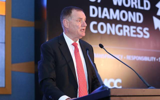 The World Federation of Diamond Bourses president, Ernie Blom, at the World Diamond Congress