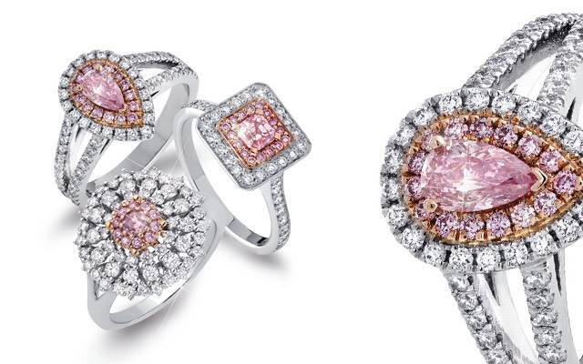 A selection of Pink Kimberley Australia's jewellery range