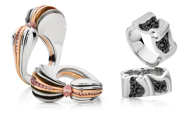 Winning designs from last year's Diamond Guild Australia Jewellery Awards