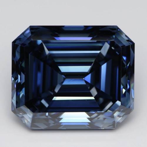 The world record 10.07-carat emerald-cut fancy deep blue diamond