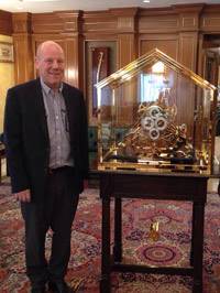 Robert Bray visiting in Qatar setting up an H1 replica clock