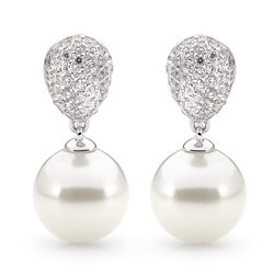 This cubic zirconia and pearl set pair of earrings is part of Georgini's new bridal range