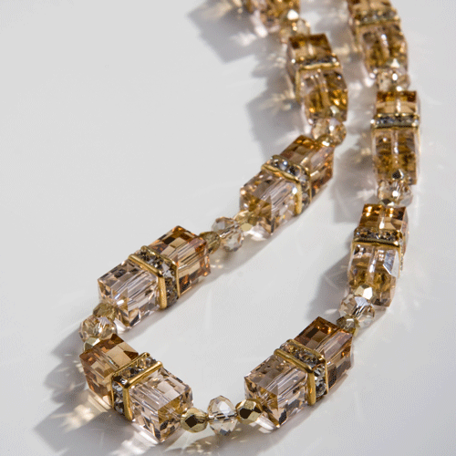 Opulessence topaz cube necklace