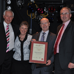 Pam and Peter Beever, Australian Members of the Year with Nationwide Director Barry Jackson and Nationwide MD Colin Pocklington