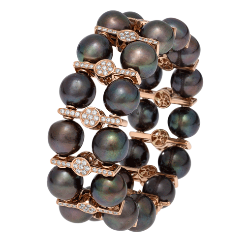 Cerrone's 18-carat rose gold, freshwater pearl and diamond bracelet