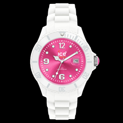 A model from Ice-White, one of the many Ice-Watch timepieces which comes with the $25 Napoleon Perdis lipgloss