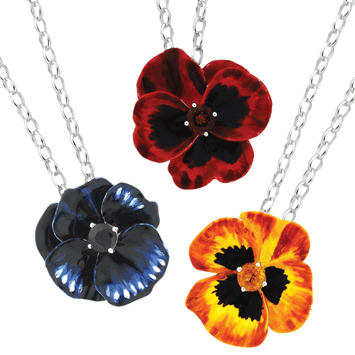 Karen Walker pansy pendants