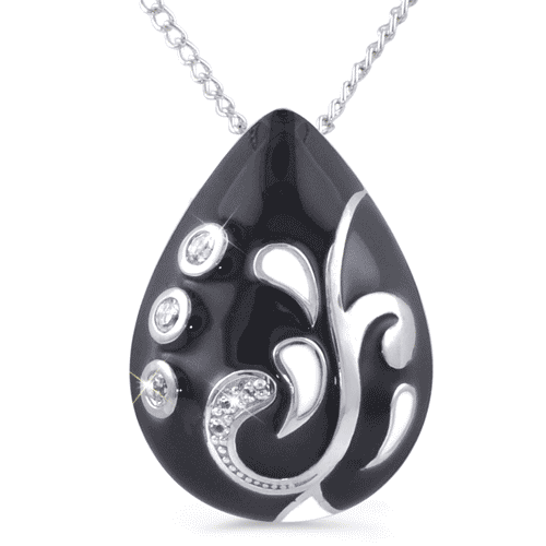 Miabelle's hand painted enamel sterling silver pendant